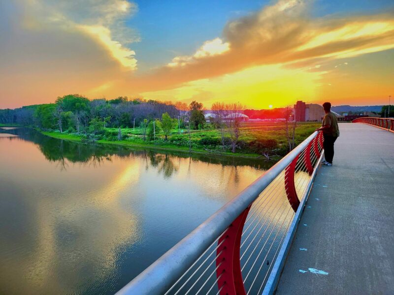 A sunset walk in Credit Island Park