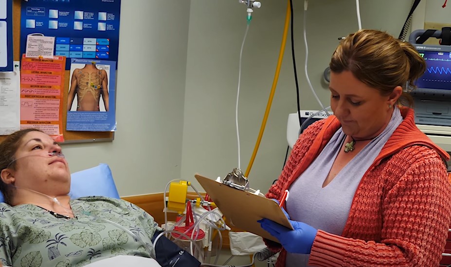 Woman checking on patient as part of rural healthcare